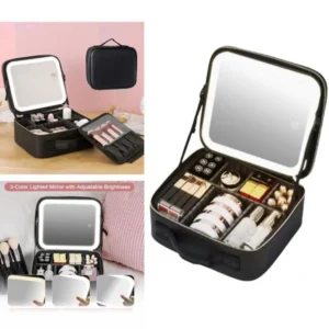 Boîte organisateur de maquillage grande capacité noire élégante Boîte organisateur de maquillage grande capacité noire élégante