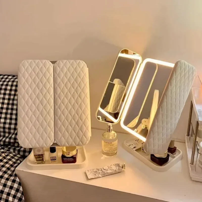 Miroir maquillage portable rechargeable USB – مرآة بإضاءة قابلة للتعديل Miroir maquillage portable rechargeable USB – مرآة بإضاءة قابلة للتعديل