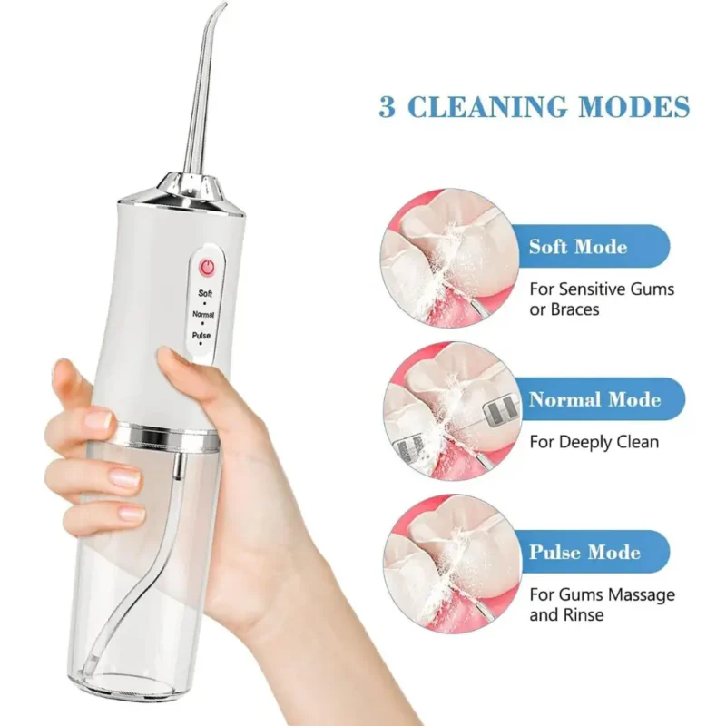 Nettoyeur dentaire sans fil avec réservoir 220 ml étanche IPX7 Nettoyeur dentaire sans fil avec réservoir 220 ml étanche IPX7
