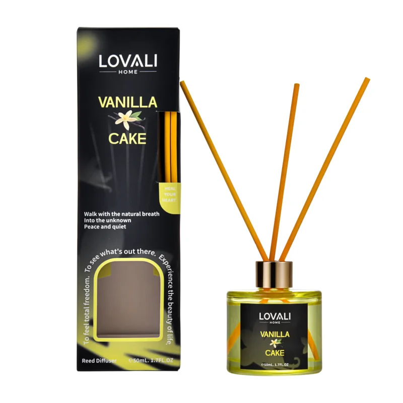 diffuseur-parfum-maison-vanilla-cake Diffuseur de parfum d'ambiance posé dans un salon moderne au Maroc.