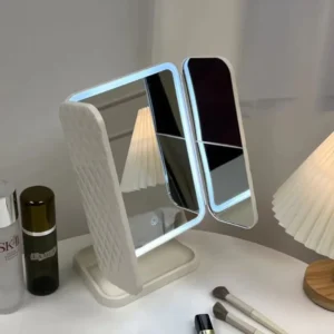 مرآة مكياج بإضاءة LED فاخرة – Miroir maquillage pliable 3 volets مرآة مكياج بإضاءة LED فاخرة – Miroir maquillage pliable 3 volets