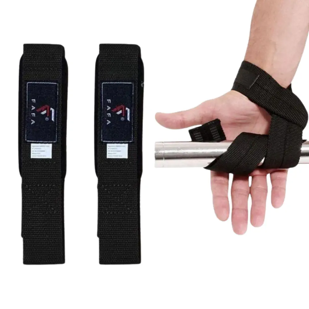 Lifting Straps FAFA - Sangles de tirage musculation noires au Maroc - Derb 3omar Boutique